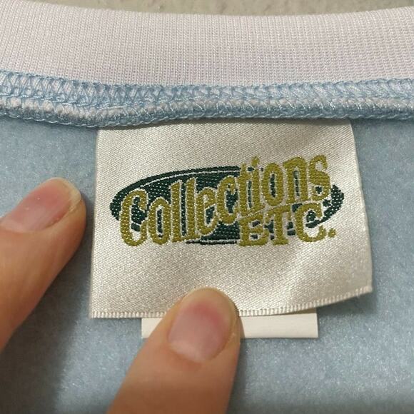 Collection Etc Christmas Blue Pre Shrunk Bird Embroidered Pullover Sweatshirt XL - Picture 4 of 7